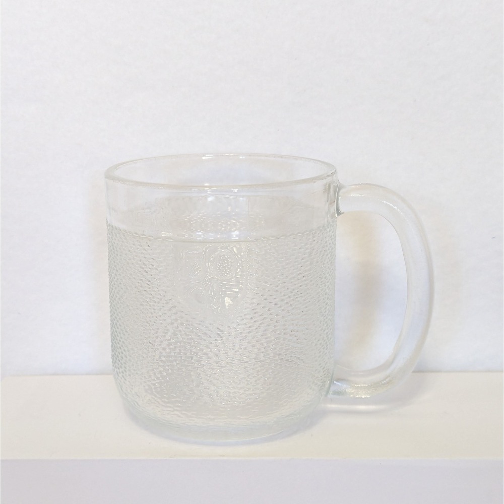 Iittala Krouvi 50cl Textured Clear Beer Glass Stein Cup w/Handle Made in Finland